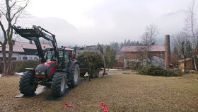Rückewagengespann beladen von vorne